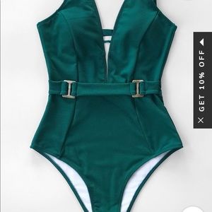 CUPSHE green one piece swimsuit